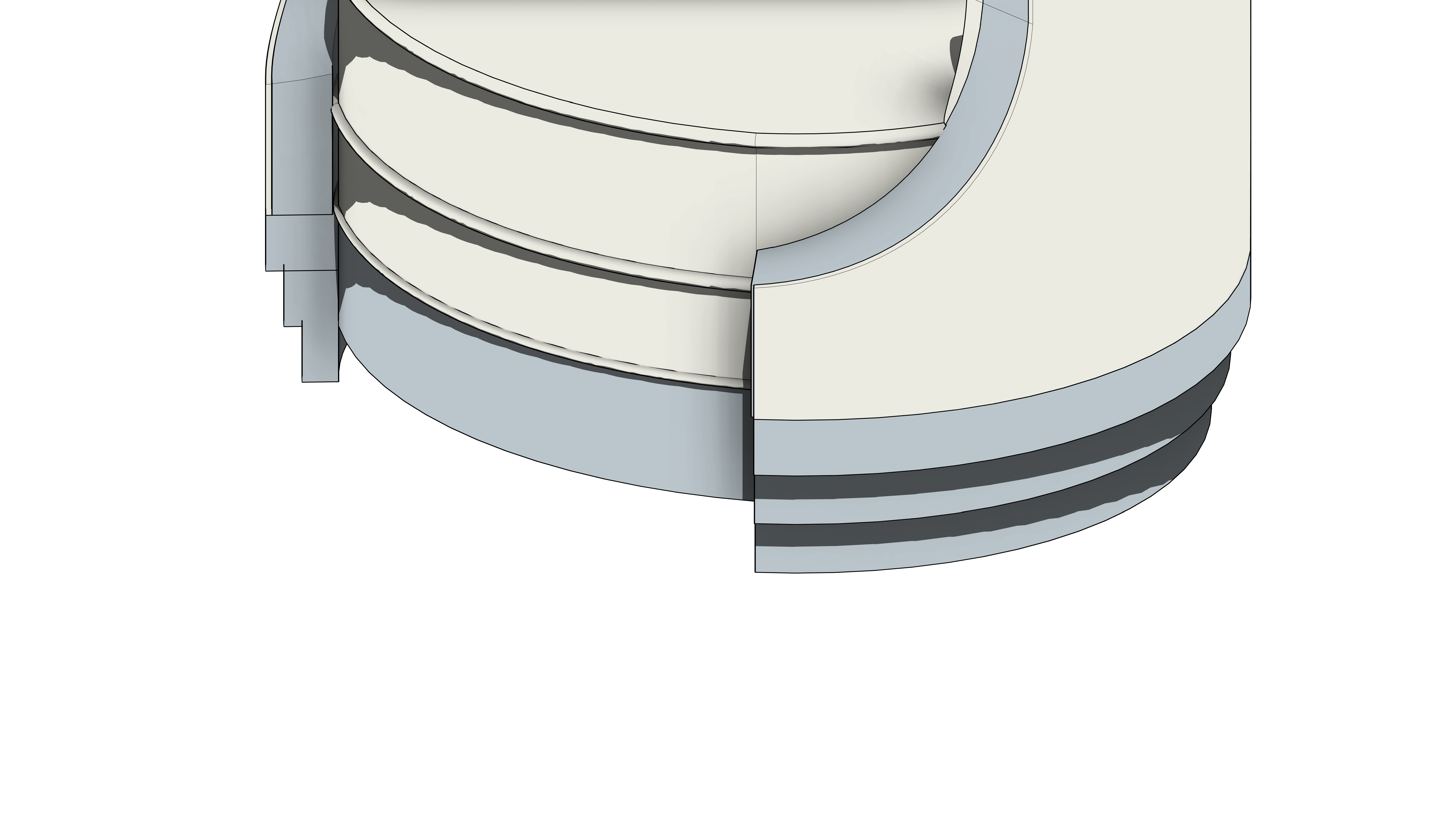 Poltrona Circular Branca com Base de Madeira - Image 6