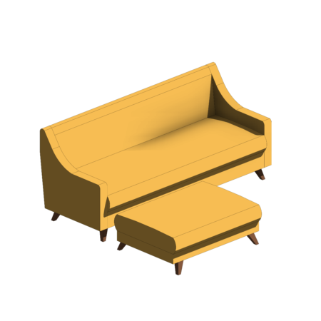 Puff e Sofá Amarelo