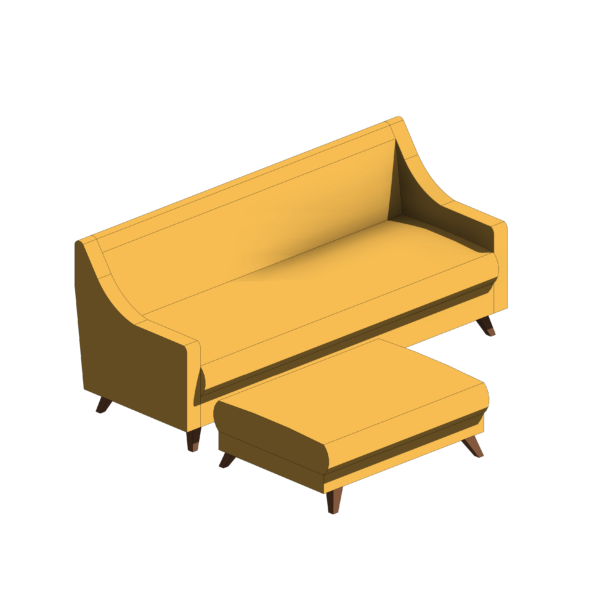 Puff e Sofá Amarelo