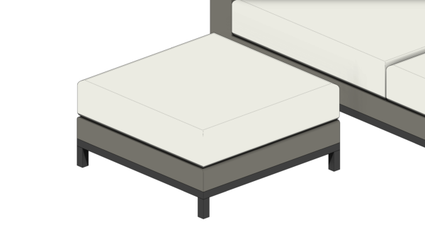 Puff e Sofá Branco com Base Cinza - Image 5