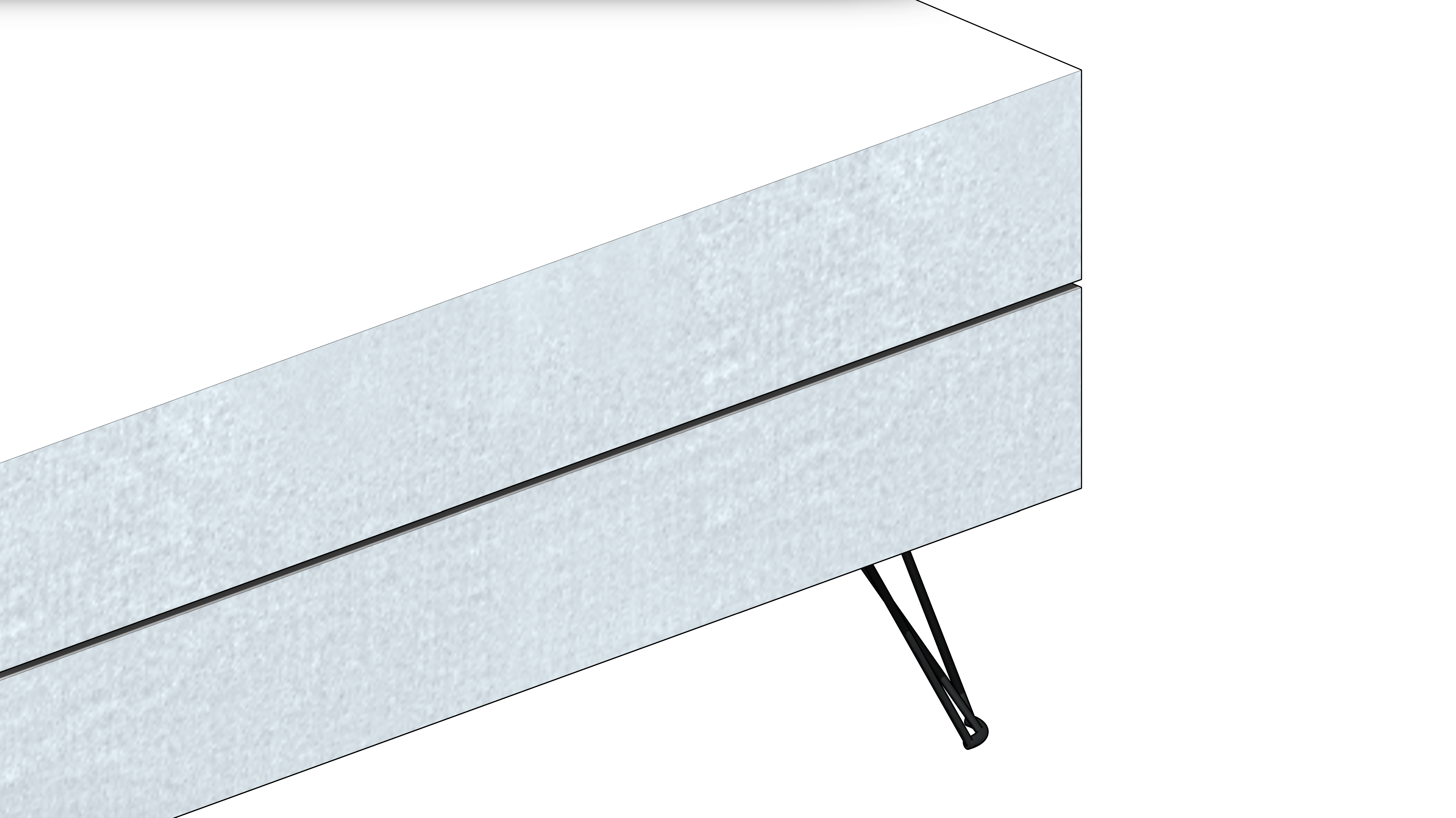 Puff Branco com Pés Metálicos - Image 6