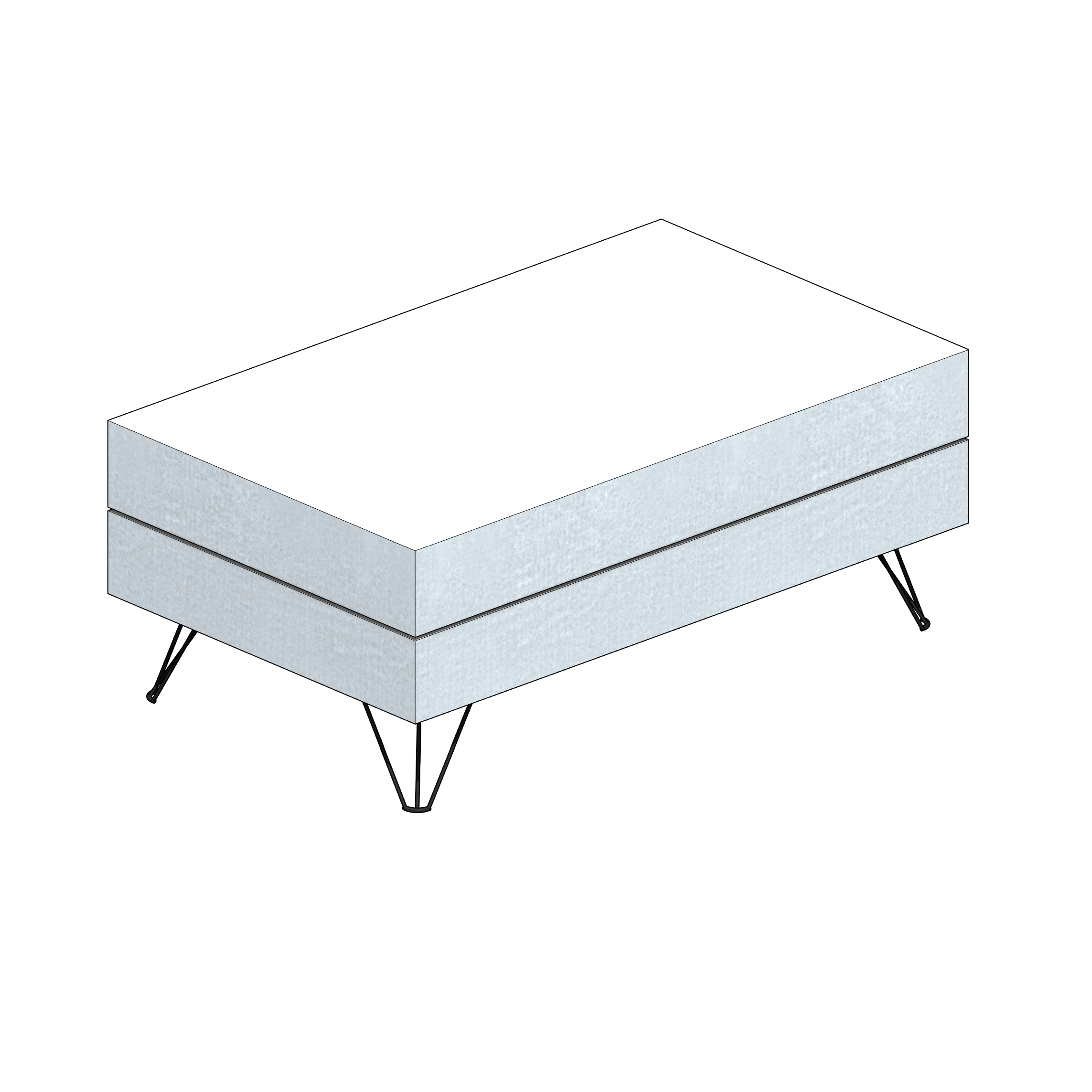 Puff Branco com Pés Metálicos