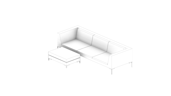 Puff e Sofá Branco com Base Metálica - Image 4