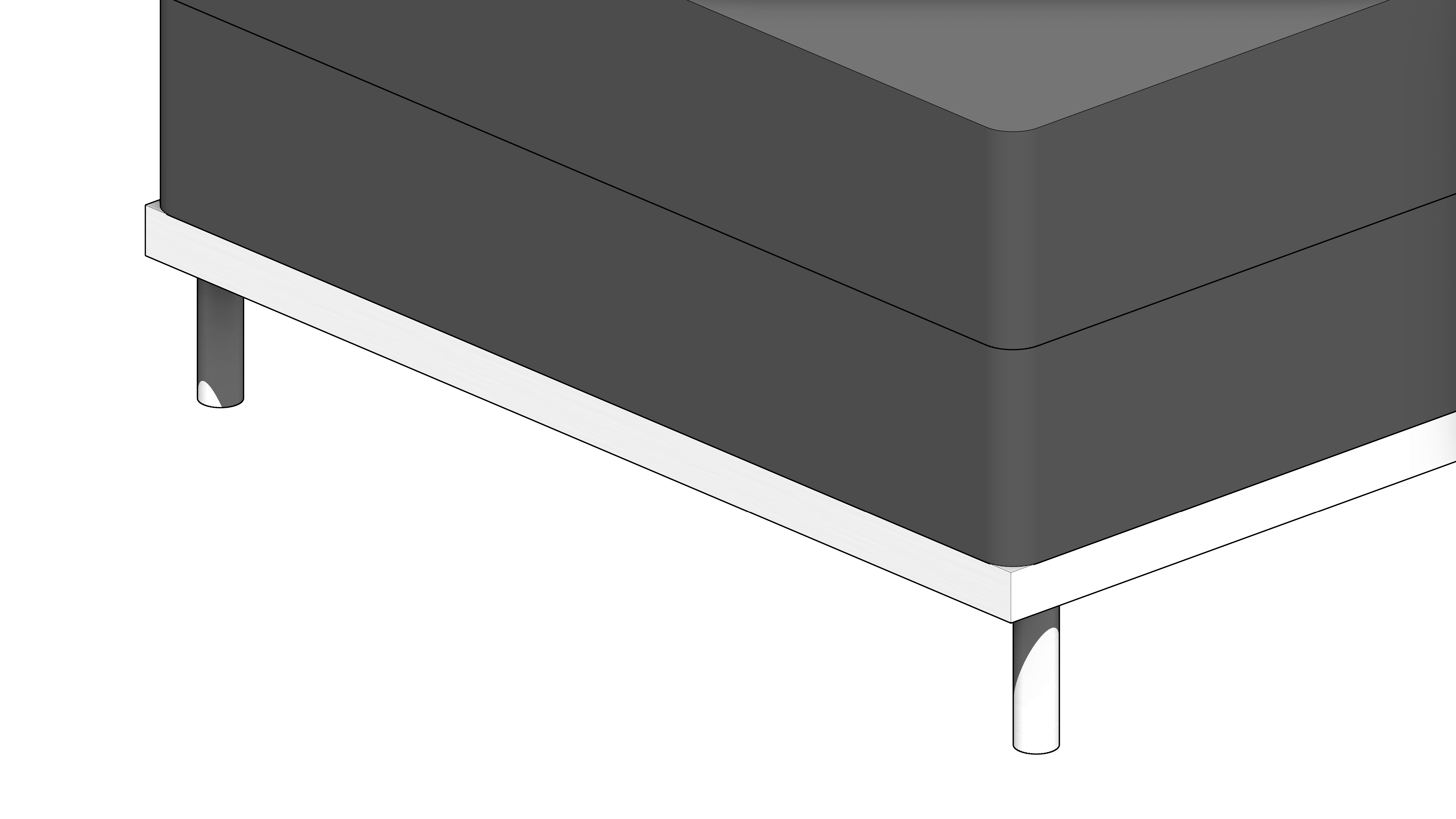 Puff Cinza com Estrutura Branca - Image 5