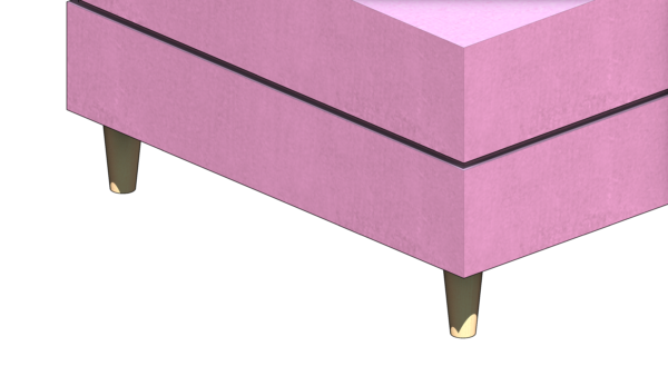 Puff Sofá Rosa com Pés de Madeira - Image 5