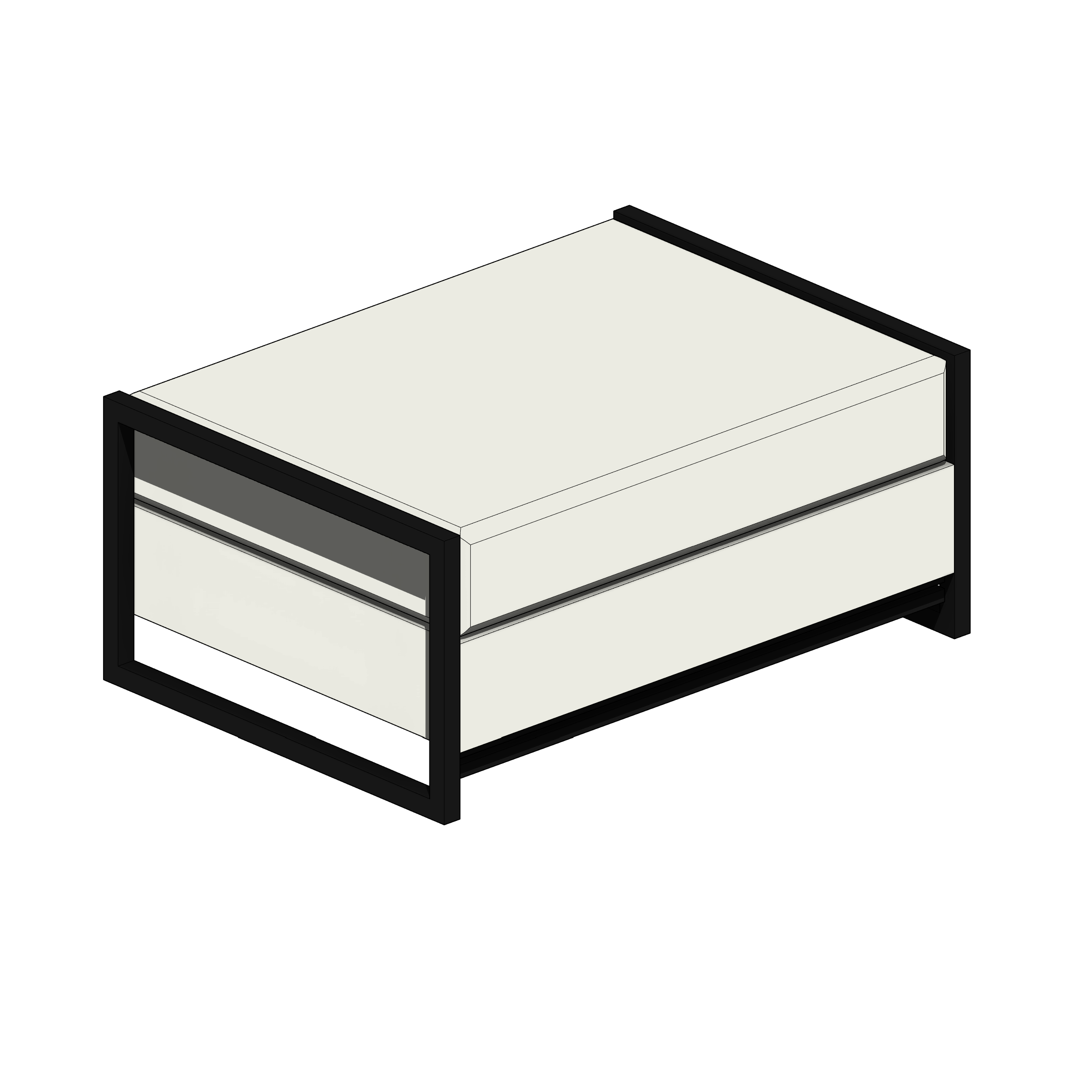 Puff Branco com Estrutura Metálica Preta