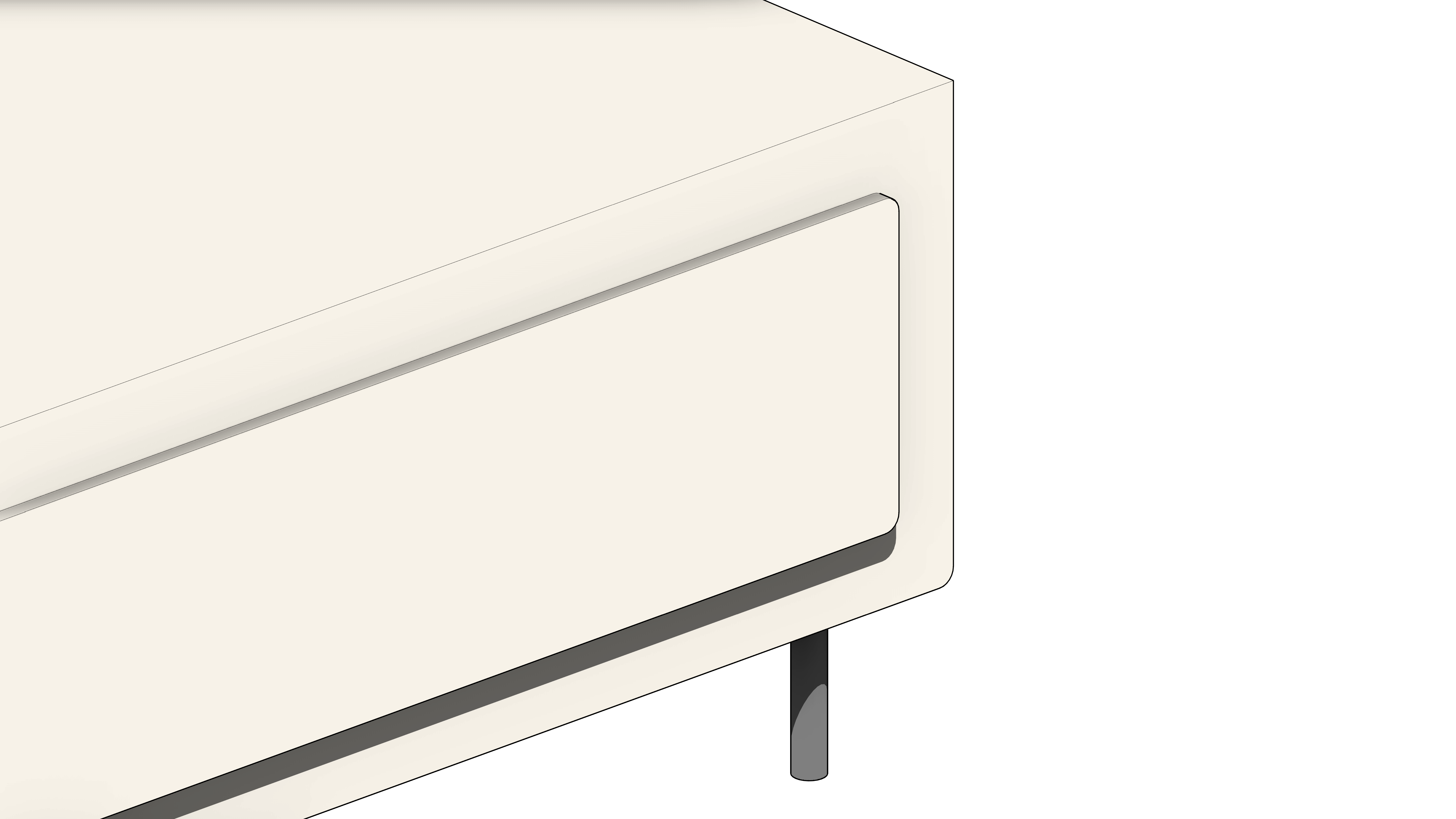 Puff Branco com Pés Cilíndricos Metálicos - Image 6