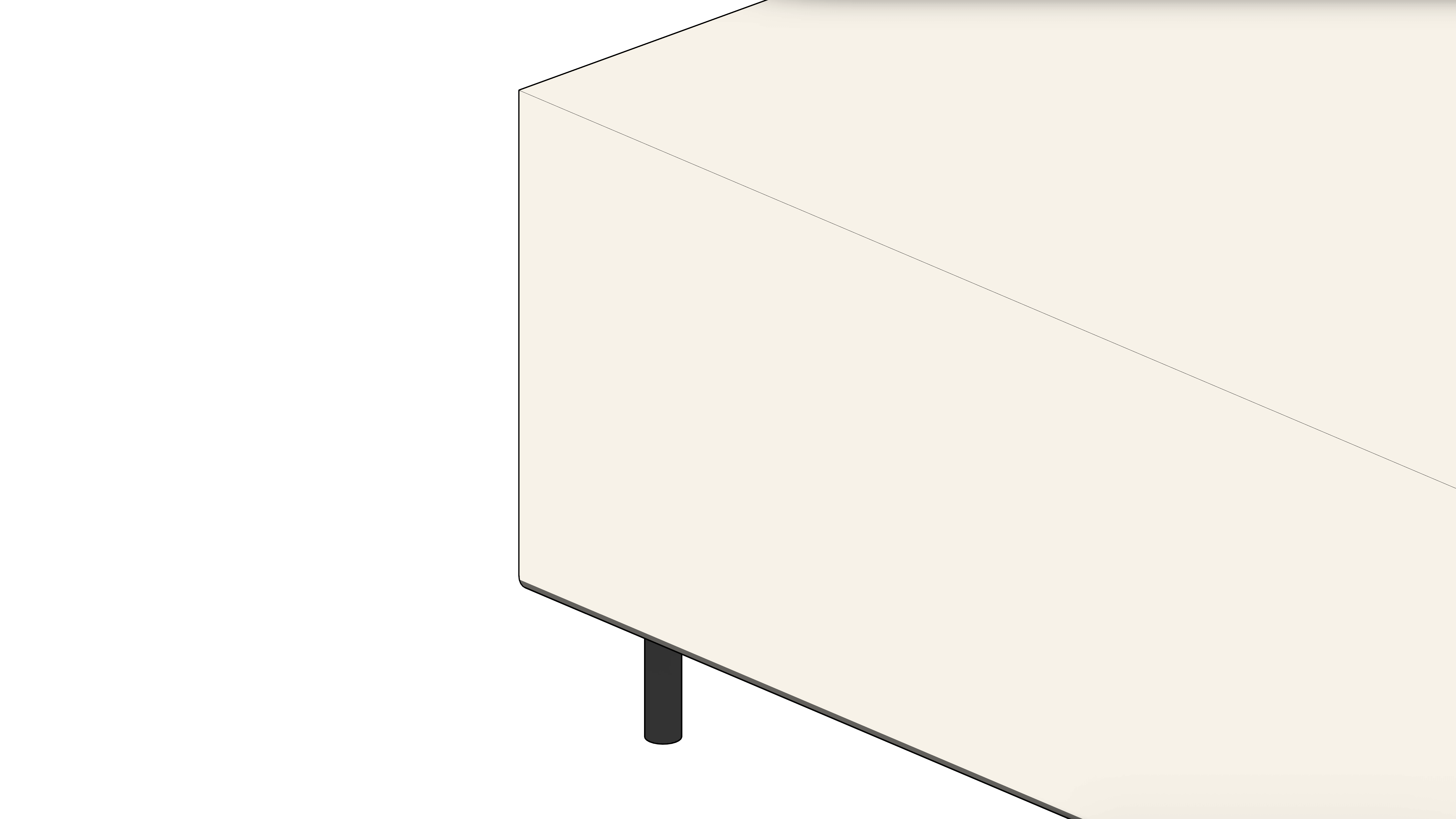 Puff Branco com Pés Cilíndricos Metálicos - Image 5