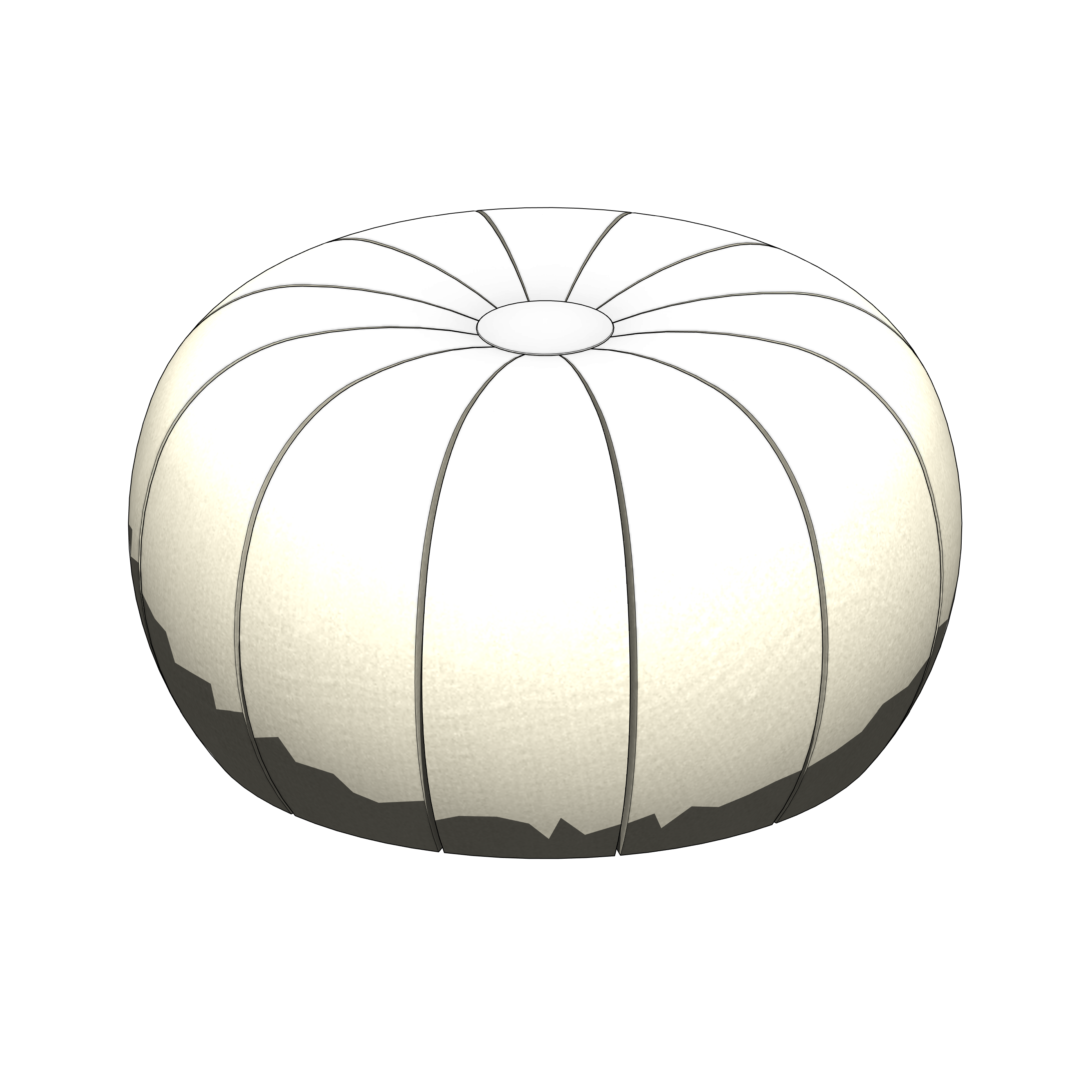 Puff Circular Branco em Gomos