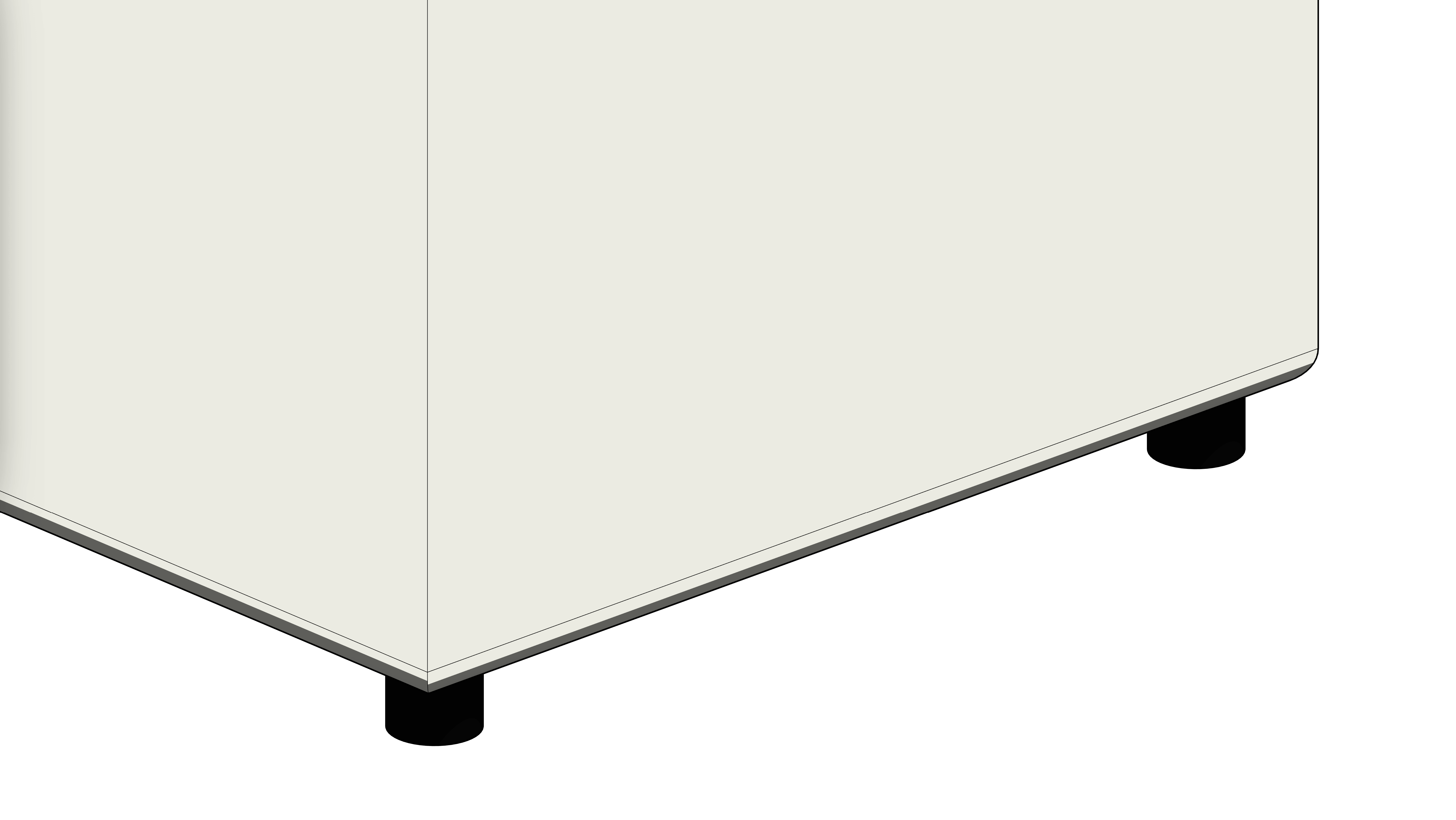 Puff Quadrado Branco com Pés Pretos - Image 5