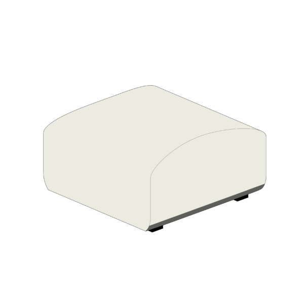 Puff Quadrado Branco com Topo Arredondado