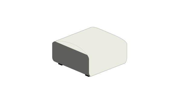 Puff Quadrado Branco com Topo Arredondado - Image 3