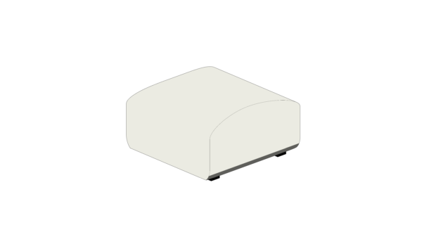 Puff Quadrado Branco com Topo Arredondado - Image 2