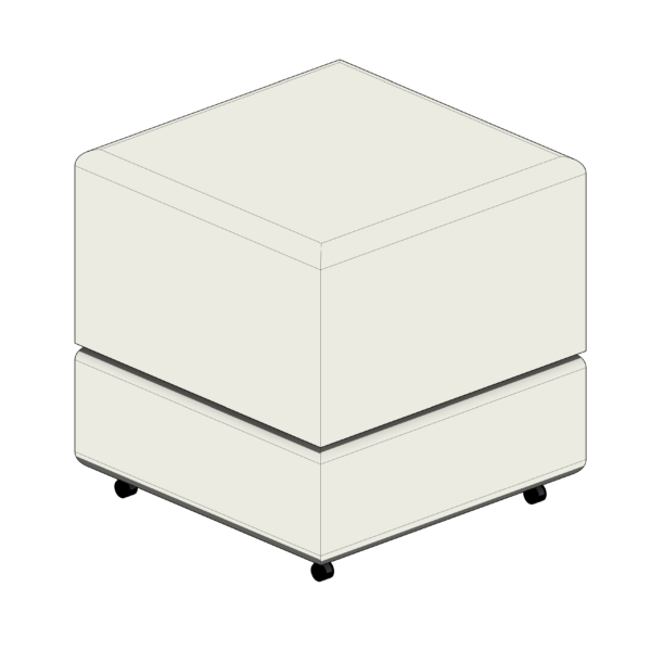 Puff Quadrado Branco de Base Branca