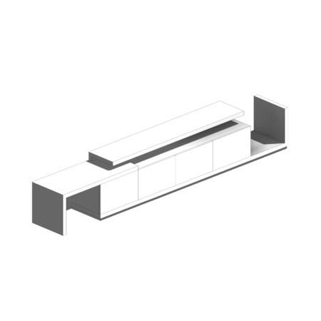 Rack Banco com Quatro Portas e Espaços