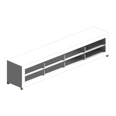 Rack Branco Aberto com Pés de Madeira