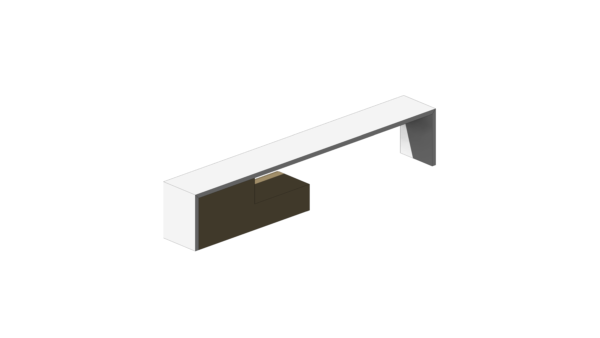 Rack Branco Aberto com Três Gavetas de Madeira - Image 3