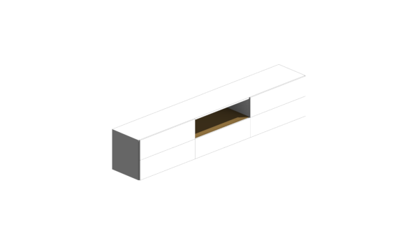 Rack Branco com Cinco Gavetas e Nicho com Madeira - Image 2