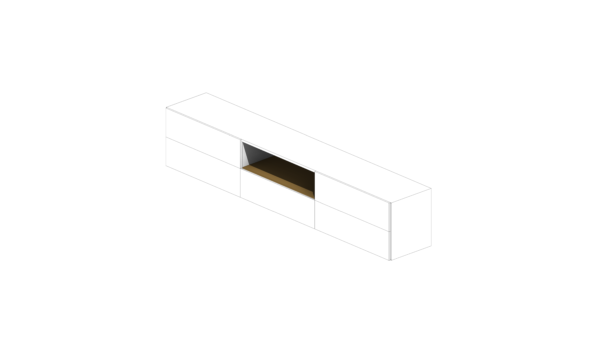 Rack Branco com Cinco Gavetas e Nicho com Madeira - Image 4