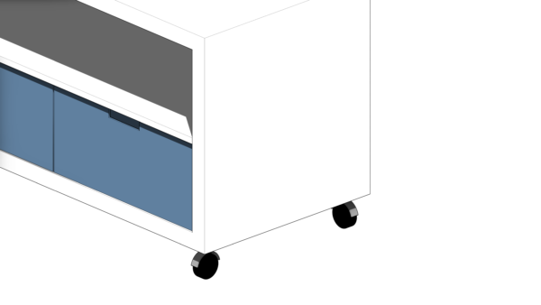 Rack Branco com Gavetas Azuis - Image 6