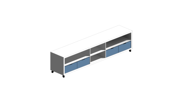 Rack Branco com Gavetas Azuis - Image 2