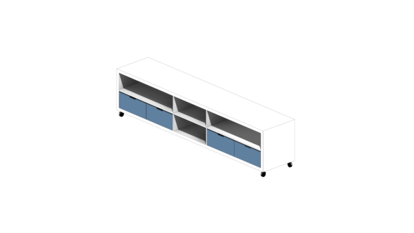 Rack Branco com Gavetas Azuis - Image 4