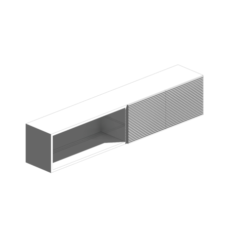 Rack Branco com Duas Portas Ripadas e Prateleira de Vidro