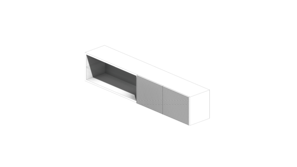 Rack Branco com Duas Portas Ripadas e Prateleira de Vidro - Image 4