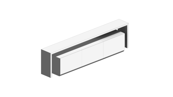 Rack Branco com Três Portas e Bancada - Image 2