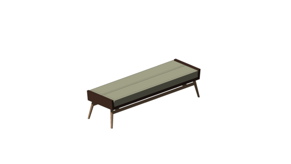 Recamier Estofado Bege com Base de Madeira - Image 3