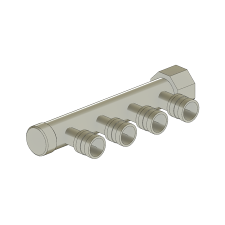 Distribuidor Fechado 3/4" - 3 saídas 16 mm - Pex Monocamada (DST)