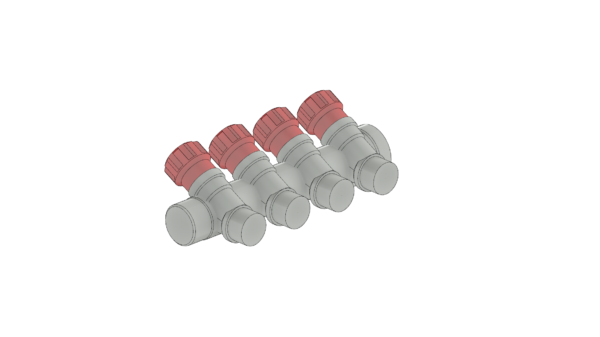Distribuidor com Registro 3/4" - 4 saídas 1/2 "- Pex Monocamada (COL/R) - Image 2