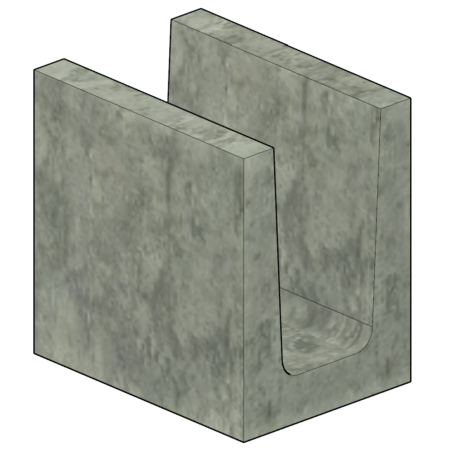 Meia Canaleta 14x19x14 - Canaletas de Concreto Estruturais