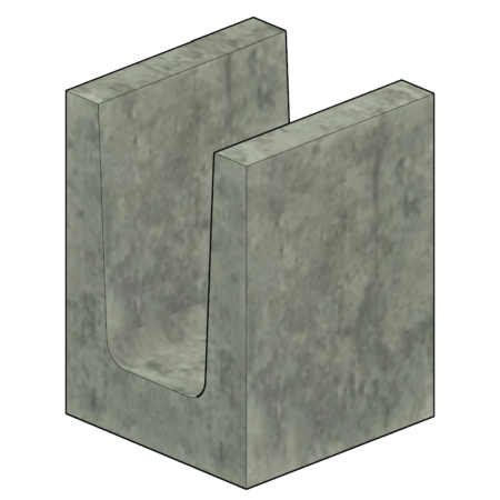 Meia Canaleta 14x19x19 - Canaletas de Concreto Estruturais