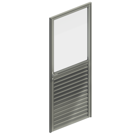 Porta de Giro - 1 Folha com Veneziana e Vidro - Linha Techno Pro
