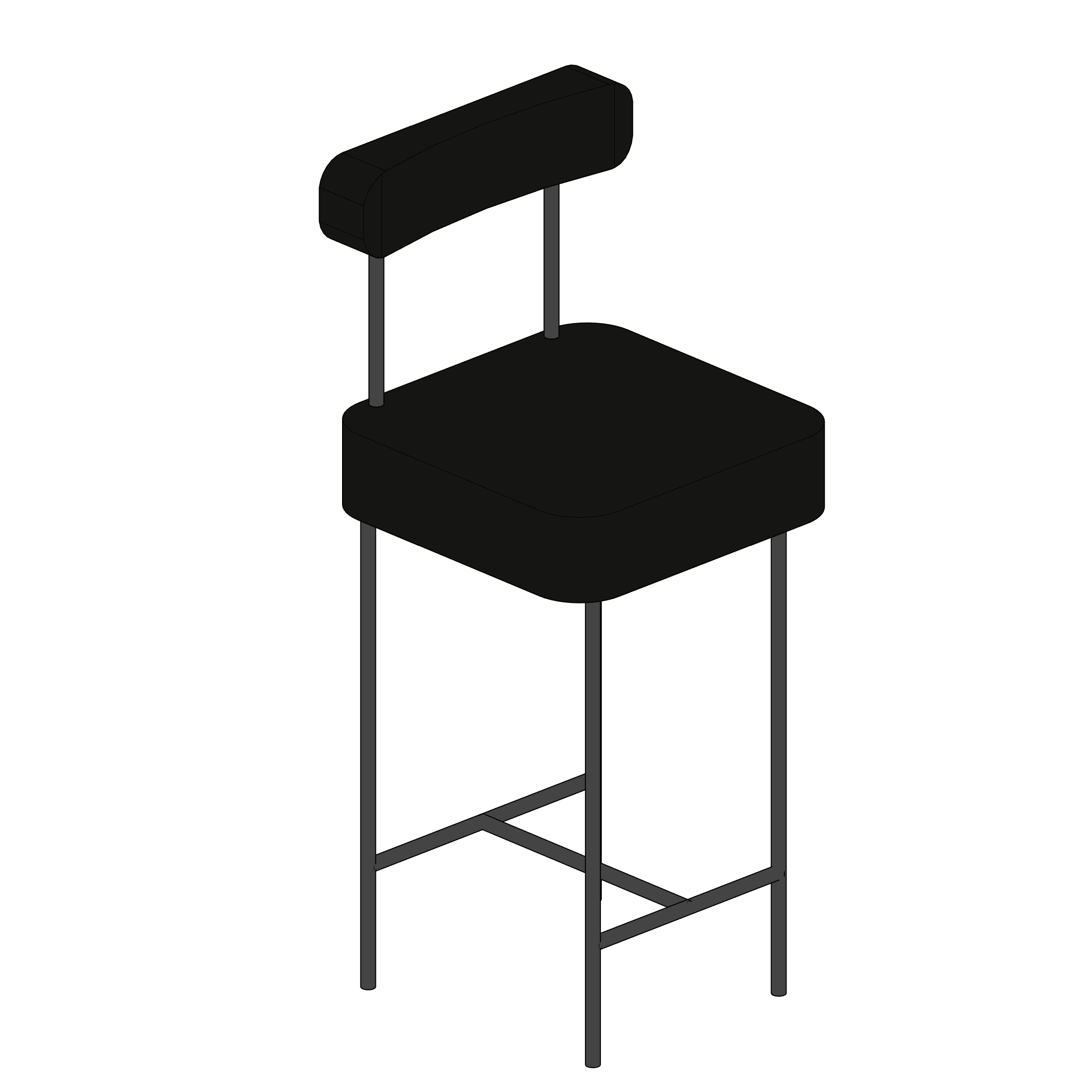 Banqueta Alta Estofada